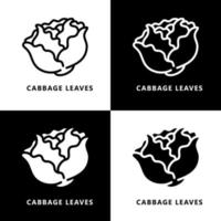 Cabbage leaves vegetables Icon Logo. Vegetable Organic Fresh Symbol Illustration Vector