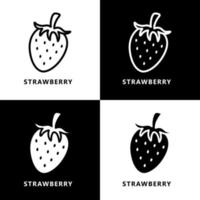 Strawberry Organic Food Icon Logo. Fresh Fruit Agriculture Symbol Illustration Vector