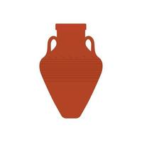 Clay Jar Flat Illustration. Clean Icon Design Element on Isolated White Background vector