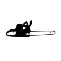 Chainsaw Silhouette. Black and White Icon Design Elements on Isolated White Background vector