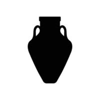 silueta de tarro de arcilla. elementos de diseño de iconos en blanco y negro sobre fondo blanco aislado vector