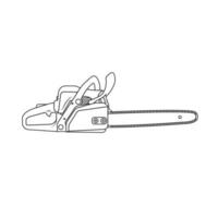 Chainsaw Outline Icon Illustration on White Background vector