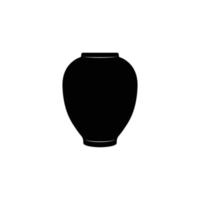 Ceramic Vase Silhouette. Black and White Icon Design Elements on Isolated White Background vector