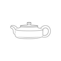 Teapot Outline Icon Illustration on White Background vector