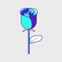 Single rose isometric vector icon illustration