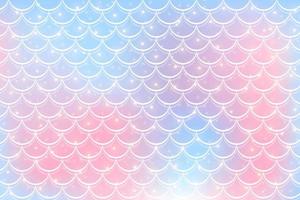 Mermaid scale pattern on watercolor background. Fish tale skin texture for banner, invitation. Pink-blue magic gradient for abstract backdrop. Vector kawaii wallpaper.