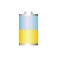 The battery is isolated on a white background. The concept of blackout in Ukraine. Vector illustration