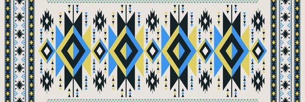 Aztec Navajo pattern. Ethnic boho geometric pattern. Ethnic tribal southwest modern colorful pattern use for carpet, area rugs, tapestry, mat, bed runner, tablecloth, home decoration elements. vector