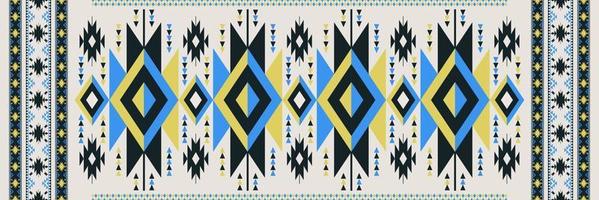 Aztec Navajo pattern. Ethnic boho geometric pattern. Ethnic tribal southwest modern colorful pattern use for carpet, area rugs, tapestry, mat, bed runner, tablecloth, home decoration elements. vector