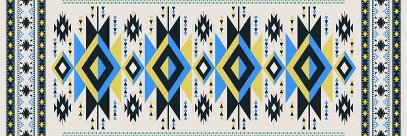 Aztec Navajo pattern. Ethnic boho geometric pattern. Ethnic tribal southwest modern colorful pattern use for carpet, area rugs, tapestry, mat, bed runner, tablecloth, home decoration elements.
