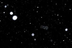 Element for winter design or overlay. Real snow over black background. photo