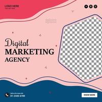 Digital marketing agency social media post template vector