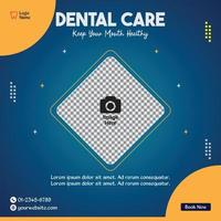 Social media dental medical care post or medical flyer template vector