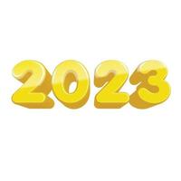 2023 text 3D effect vector