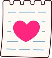 Heart on paper note vector