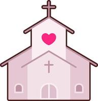 church with heart vector