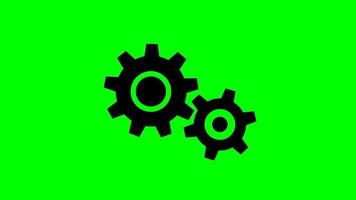 gear animation isolated on green screen video