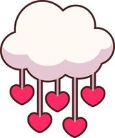 Cloud Heart Drop vector