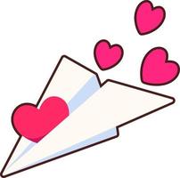 Paper plane heart vector