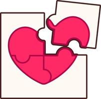 Puzzle hot pink heart vector