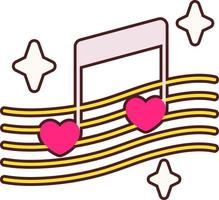 Music notes heart vector