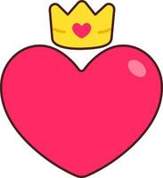 Heart with Crown vector