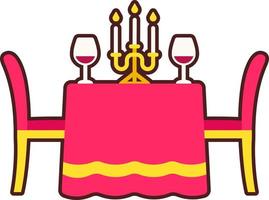 Romantic Dinner table vector