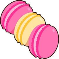 Macaron three piece Dessert Icon Element illustration Flat Sticker Black Style vector