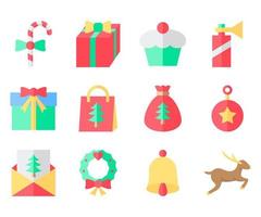 conjunto de iconos de navidad vector