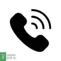 Phone icon. Simple flat style. Call, receiver, hotline, handset, contact support concept. Vector illustration isolated on white background. EPS 10.