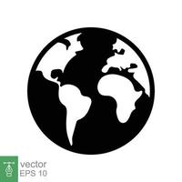 Globe icon. Simple flat style. Planet earth, world map, geography concept. Vector illustration isolated on white background. EPS 10.