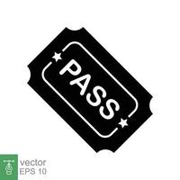 Pass stamp. Simple flat style. Passed seal, approved mark, document check, green symbol, ok badge. Vector illustration isolated on white background. EPS 10.