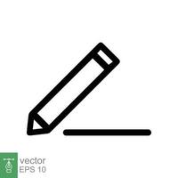 Pencil icon. Simple outline style. Pencil tip. drawing pen, graphite, plain, school element, education concept. Thin line vector illustration isolated on white background. EPS 10.