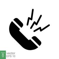 icono de teléfono estilo plano sencillo. llamada, receptor, línea directa, auricular, concepto de soporte de contacto. ilustración vectorial aislado sobre fondo blanco. eps 10. vector