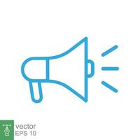 Loud speaker icon. Megaphone, loud speaker, announce, communication concept, line sign symbol. Simple outline style. Vector illustration design isolated on white background. EPS 10.