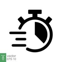 Stopwatch icon. Simple flat style. Time clock stop, timer, alarm, counter, chronometer sign, management concept. Vector illustration isolated on white background. EPS 10.