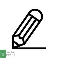 Pencil icon. Simple outline style. Pencil tip. drawing pen, graphite, plain, school element, education concept. Thin line vector illustration isolated on white background. EPS 10.