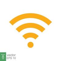 icono wifi para el diseño de la interfaz. acceso wlan, señal de señal de punto de acceso wifi inalámbrico, símbolo. estilo plano sencillo. ilustración vectorial aislado sobre fondo blanco. eps 10. vector