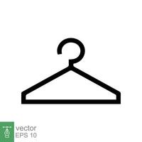 Hanger icon. Wardrobe, hanger with hook for cloth, coat, suit, dress. Rack equipment, cloakroom. Simple flat style. Vector illustration isolated on white background. EPS 10.