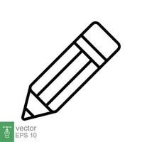 Pencil icon. Simple outline style. Pencil tip. drawing pen, graphite, plain, school element, education concept. Thin line vector illustration isolated on white background. EPS 10.