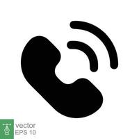 Phone icon. Simple flat style. Call, receiver, hotline, handset, contact support concept. Vector illustration isolated on white background. EPS 10.