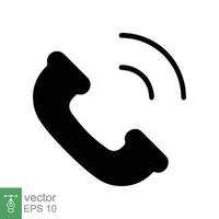 icono de teléfono estilo plano sencillo. llamada, receptor, línea directa, auricular, concepto de soporte de contacto. ilustración vectorial aislado sobre fondo blanco. eps 10. vector