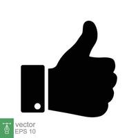 Hand thumb up icon. Simple flat style. Ok, good, like, yes, follow, best, approve symbol, positive concept. Vector illustration isolated on white background. EPS 10.