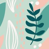 Seamless repeating pattern with abstract leaf shapes in mint, white, pastel pink and green mint green background. Modern and stylish vector illustration design. EPS 10.