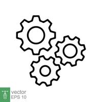 Gear icon. Cogwheel, mechanism, circle, engineering, technology concept. Simple outline style. Line vector illustration design isolated on white background. EPS 10.