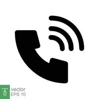 icono de teléfono estilo plano sencillo. llamada, receptor, línea directa, auricular, concepto de soporte de contacto. ilustración vectorial aislado sobre fondo blanco. eps 10. vector