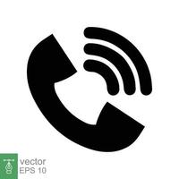 Phone icon. Simple flat style. Call, receiver, hotline, handset, contact support concept. Vector illustration isolated on white background. EPS 10.