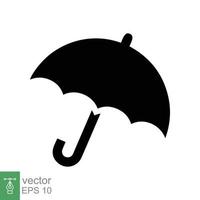 Umbrella icon. Rain, raindrop protection, handle, travel, retro concept. Simple flat style. Vector illustration isolated on white background. EPS 10.