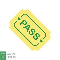 Pass stamp. Simple flat style. Passed seal, approved mark, document check, green symbol, ok badge. Vector illustration isolated on white background. EPS 10.