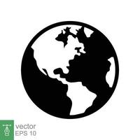 icono de globo. estilo plano sencillo. planeta tierra, mapa del mundo, concepto de geografía. ilustración vectorial aislado sobre fondo blanco. eps 10. vector